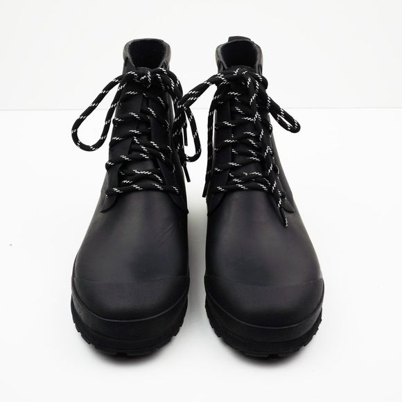 New MADEWELL Size 6 The Lace-Up Lugsole Rain Boot in Black - Picture 4 of 6
